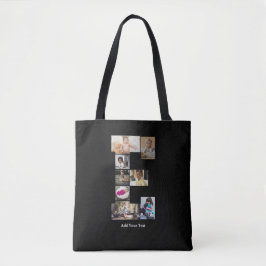 Bolsa Tote Colagem de Fotografias Design Carta E