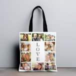 Bolsa Tote Colagem de Fotografias do Family Love 10<br><div class="desc">Uma bolsa de tote de colagem fotográfica para celebrar a sua família,  amigos,  animais de estimação,  etc. Personalize com dez fotos. "AMOR" está escrito no meio em tipografia elegante.</div>