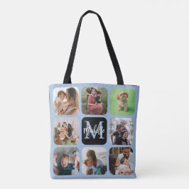 Bolsa Tote Colagem de Fotografias do Modern Keepsasaame Monog