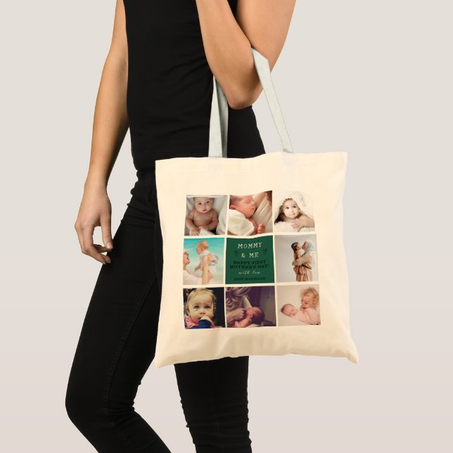 Bolsa Tote Colagem de Fotografias 'Mamãe & Me' Cuta 1rua Dia  (Frente (produto))