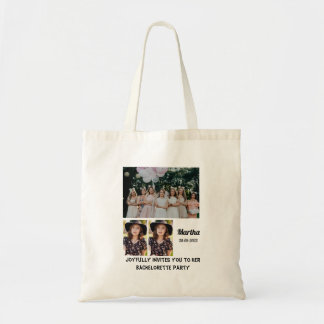 Bolsa Tote Colagem de Fotografias personalizada da festa de s