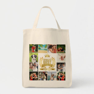 Bolsa Tote Colagem de Fotos Avó Melhor do Mundo 12 Fotos