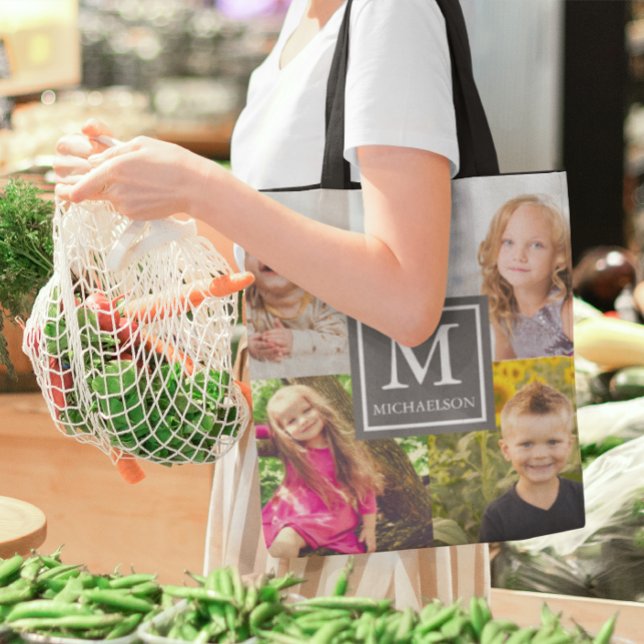 Bolsa Tote Colagem de Fotos da Família (Criador carregado)