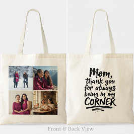 Bolsa Tote Colagem de Fotos da Mamãe Citação No Meu Canto Mod