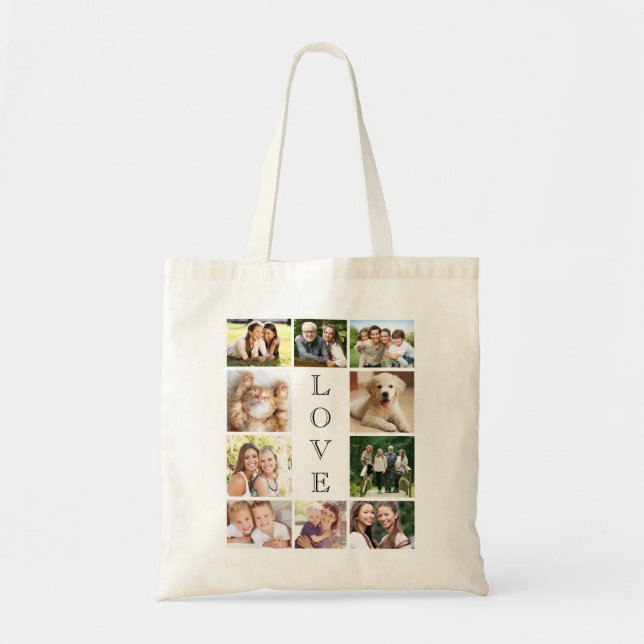 Bolsa Tote Colagem de Fotos de Amor Familiar (Frente)