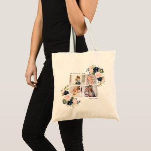 Bolsa Tote Colagem de Fotos de Mãe Botânica Aquarela