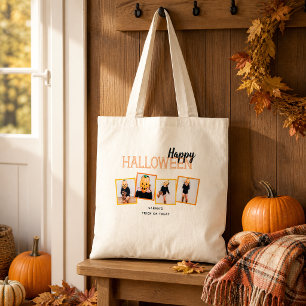 Bolsa Tote Colagem de Fotos do Halloween Doces ou Travessuras