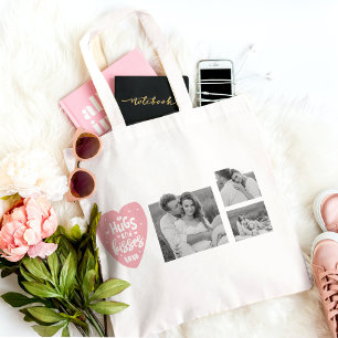 Bolsa Tote Colagem de fotos e abraços do Casal e beijos do co