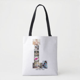 Bolsa Tote Colagem de Fotos em Preto e Branco L