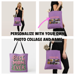 Bolsa Tote Colagem de Fotos Gifs do Dia das Mães Mamãe