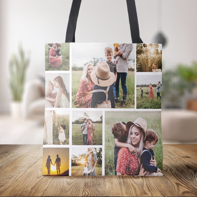 Bolsa Tote Colagem de Fotos Personalizada da Família (Criador carregado)