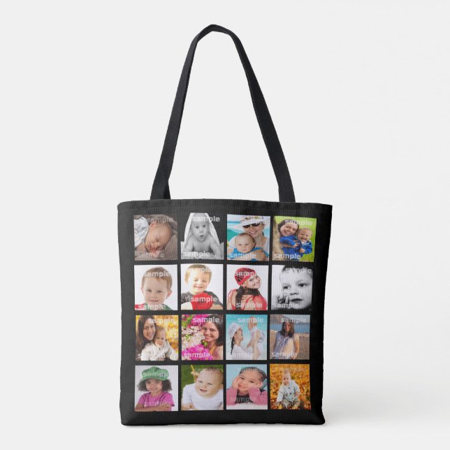 Bolsa Tote Colagem de Fotos Personalizada Exclusiva (Verso)
