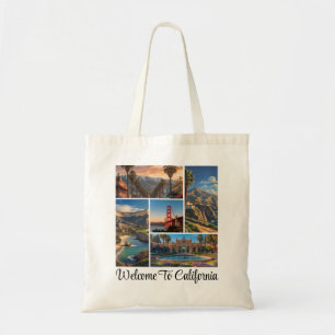 Bolsa Tote Colagem de Fotos Personalizadas de Pontos Turístic