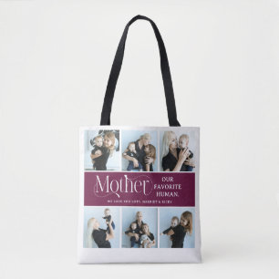 Bolsa Tote Colagem de Fotos Sentimentais Presente para a Mamã