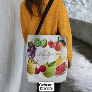 Bolsa Tote Colagem de Frutas Arco-Íris de Arco-Íris Tendente