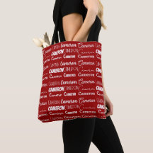 Colagem de Nome Personalizado Vermelho Moderno
