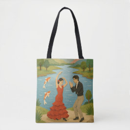 Bolsa Tote Colagem de Papel de Dança Flamenco