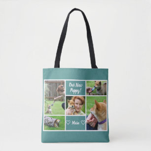 Bolsa Tote Colagem de Pet Personalizada da Família de Fotos 