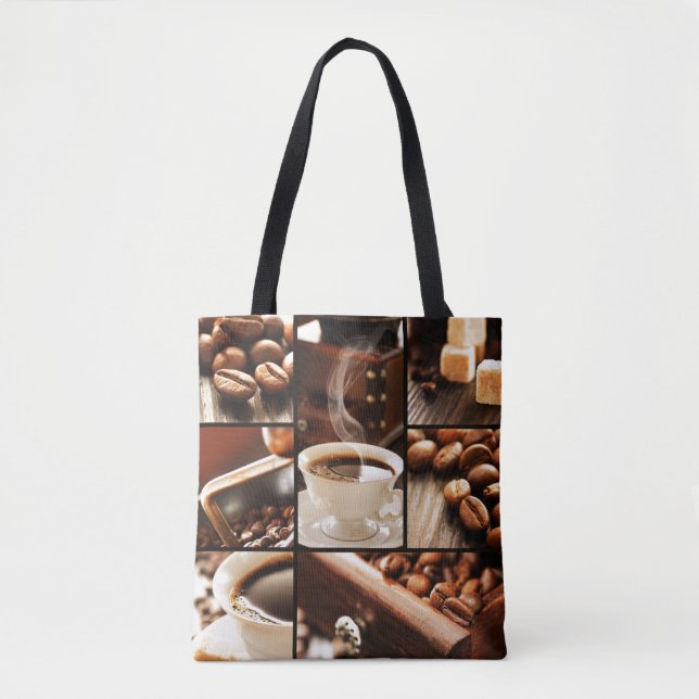 Bolsa Tote Colagem do café (Frente)