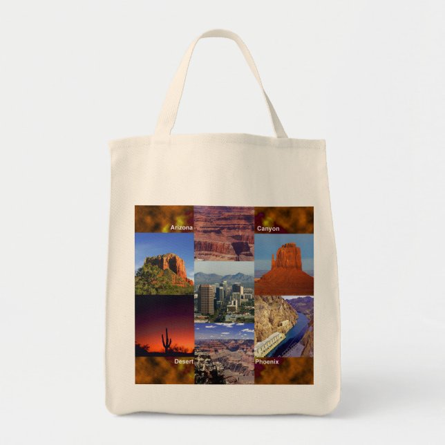 Bolsa Tote Colagem do Deserto arizona (Frente)