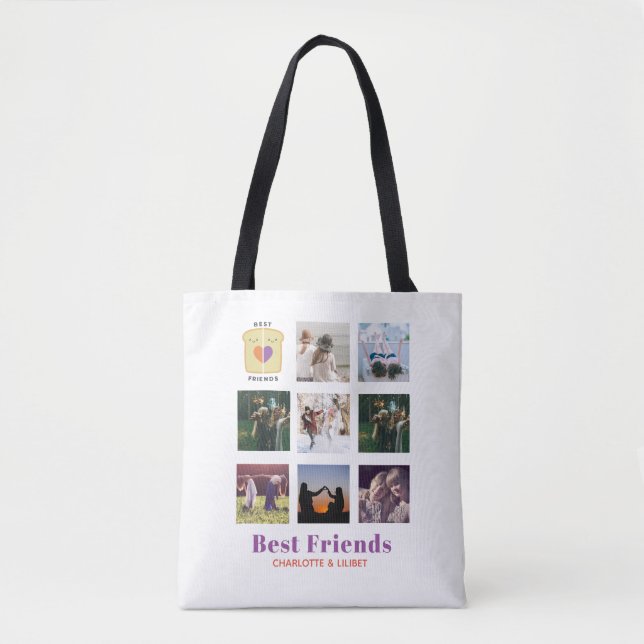 Bolsa Tote Colagem Fotográfica BFF Gift Peanutmanteiga Jelly  (Frente)