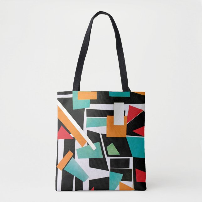 Bolsa Tote Colagem Geométrica Moderna (Frente)