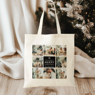 Bolsa Tote Colagem Moderna “Feliz Natal” Multi Foto