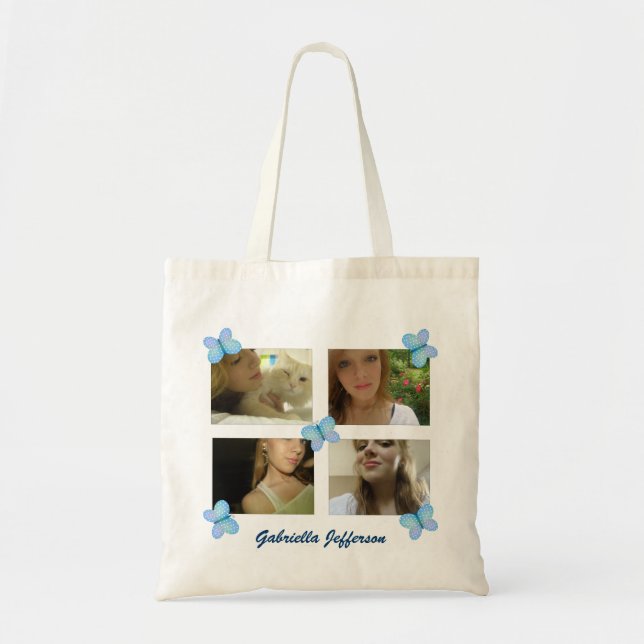 Bolsa Tote Colagem personalizada da imagem: Sacola da (Frente)
