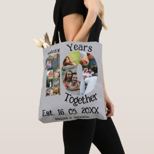 Bolsa Tote Colagem personalizada de 10 anos de casamento 11