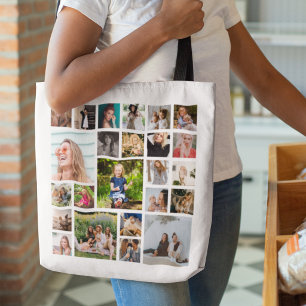 Bolsa Tote Colagem Personalizada de 24 Fotos