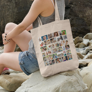 Bolsa Tote Colagem Personalizada de 36 Fotos