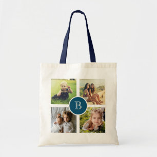 Bolsa Tote Colagem Personalizada de Quatro Fotografias com In