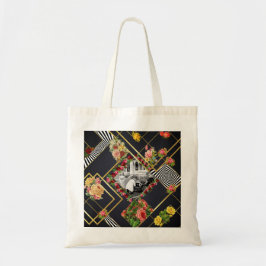 Bolsa Tote Colagem Vintage Retro com rendas e flores