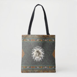 Bolsa Tote Colagem Vintage Retro com rendas e flores