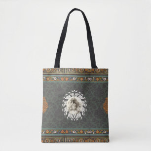 Bolsa Tote Colagem Vintage Retro com rendas e flores