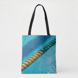 Bolsa Tote Colar azul e branco em corpo azul de quê