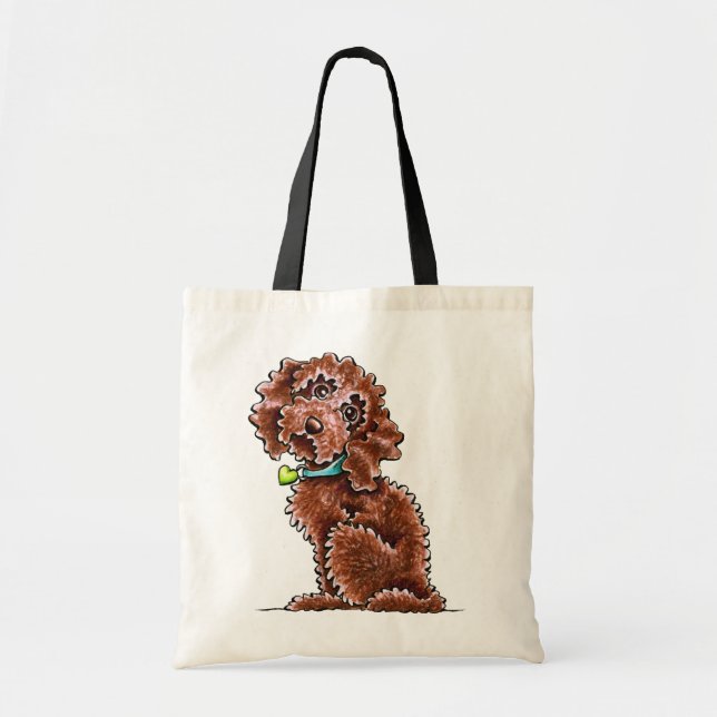 Bolsa Tote Colar Cardíaca Cockapoo Chocolate (Frente)