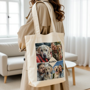 Bolsa Tote colar de fotos personalizado de cachorro animal de