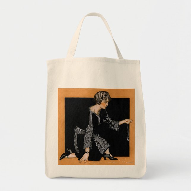 Bolsa Tote Colar quebrada da pérola (Frente)
