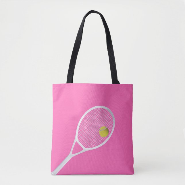 Bolsa Tote Colchete Branca de Tênis Moderno Rosa (Frente)
