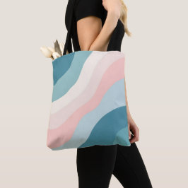 Bolsa Tote Coleção Absoluta Moderna Rosa Bege e Verde Menta