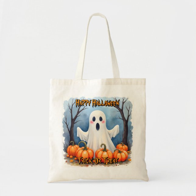 Bolsa Tote Coleção Assustadora de Halloween Moderna e Fofa (Frente)