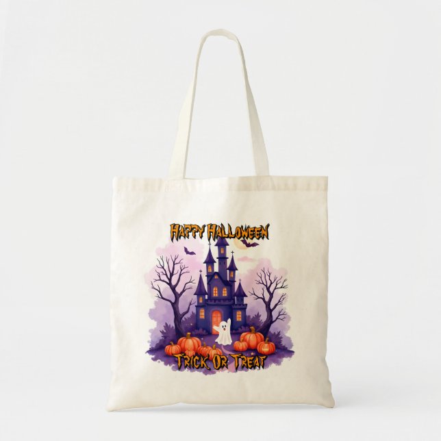 Bolsa Tote Coleção Assustadora de Halloween Popular e Fofa (Frente)