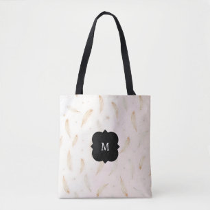 Bolsa Tote Coleção Boho de Penas Modernas de Luxo