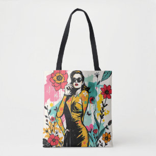 Bolsa Tote Coleção de Arte de Coutura Tropical de Dupla Face