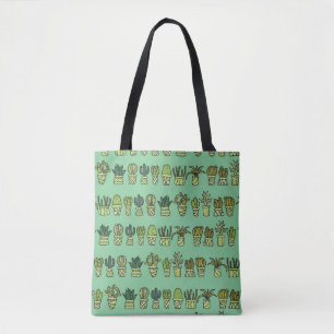 Bolsa Tote Coleção De Cactus: Conjunto De Portas Desenhado À 