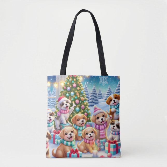 Bolsa Tote Coleção de Cuppies Feliz de Natal (Frente)