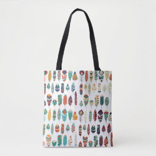 Bolsa Tote Coleção de desenhar tribais de mão de boho vint