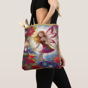 Bolsa Tote Coleção de Fadas de Natal - Cabelo Ruivo
