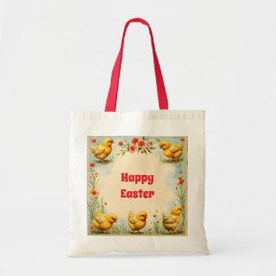 Bolsa Tote Coleção de Feriados de Galinha da Páscoa Vintage